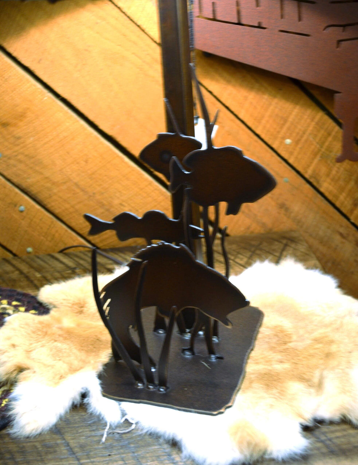 Lamp Rustic Fish Metal table Lamp 20" Tall Bass Crappie Handmade Angler Gift River Decor Lake House Lamp Fisherman Gift Fathers Gift