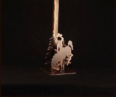 Lamp Cowboy Rustic Lamp Bronc Rider Cowboy Western Metal Table Lamp 20" Tall Handmade Light Bucking Bronco Cabin Lamp Cowboy Nursery Lamp