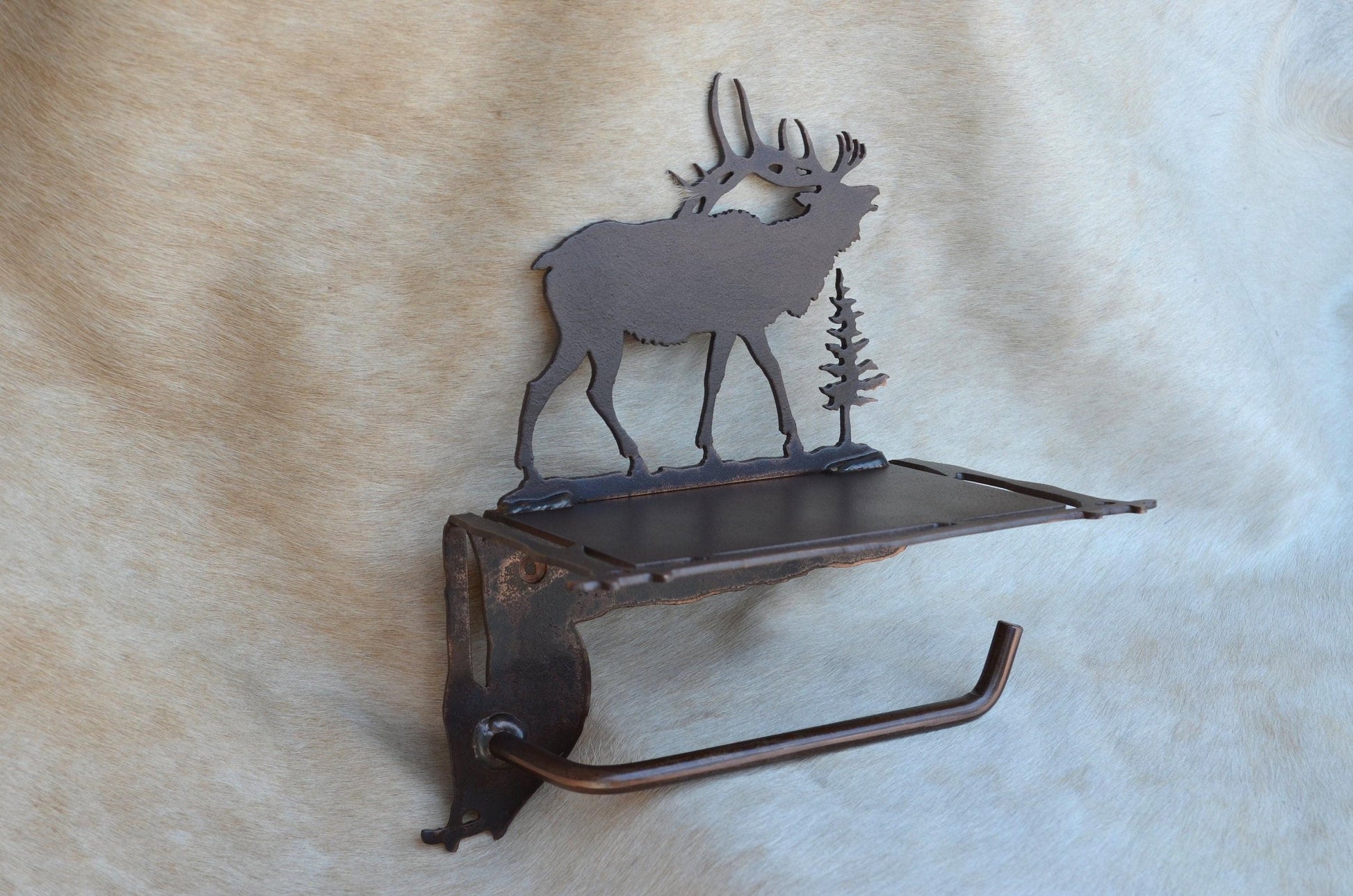 Rustic Bathroom TP Holder With Shelf In Any of Our Styles Bear Elk Tree Duck Moose Toilet Paper Holder Shelf for Phone Rustic Decor Gift