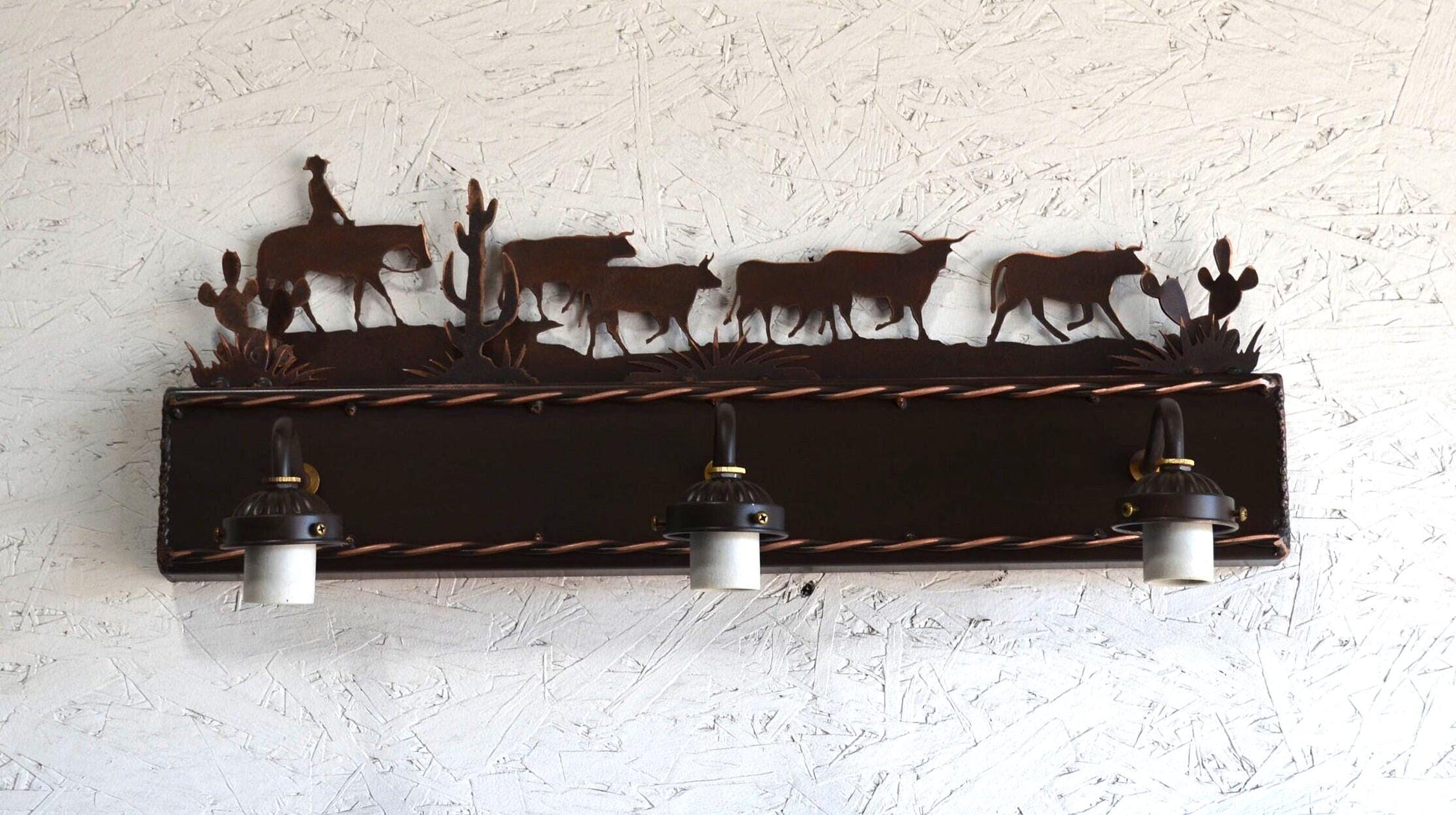 western cattle drive vanity light