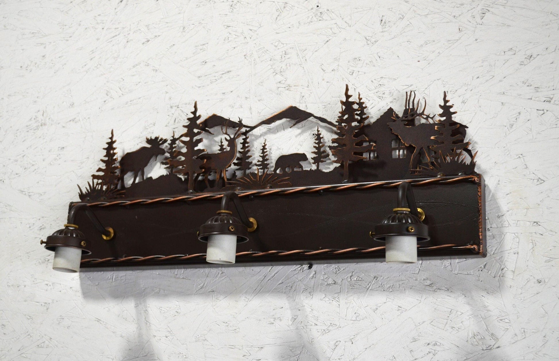 Bathroom Light Moose Elk Bear Deer Light Mountain Lodge Light Rustic Cozy Bath Light Vanity Light Free Shipping Lakehouse Bath Light