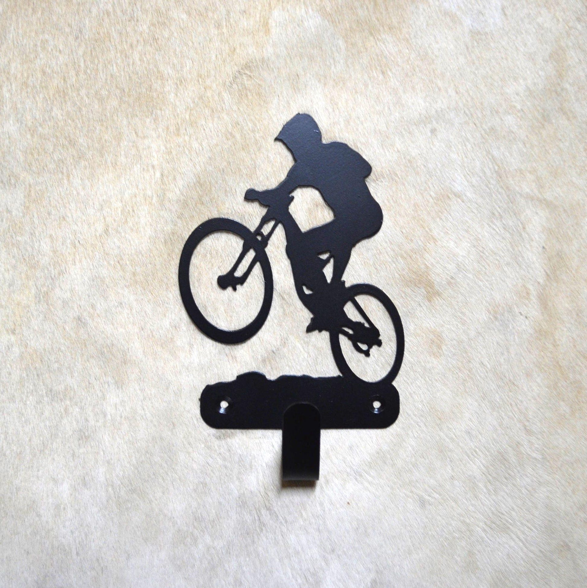 Hook Bike Wall Art Metal Biker Hook Back Pack Hook Coat Rack Bicycle Towel Hook Gift Nursery Laundry Hook Rustic Biker Gift Stocking Stuffer