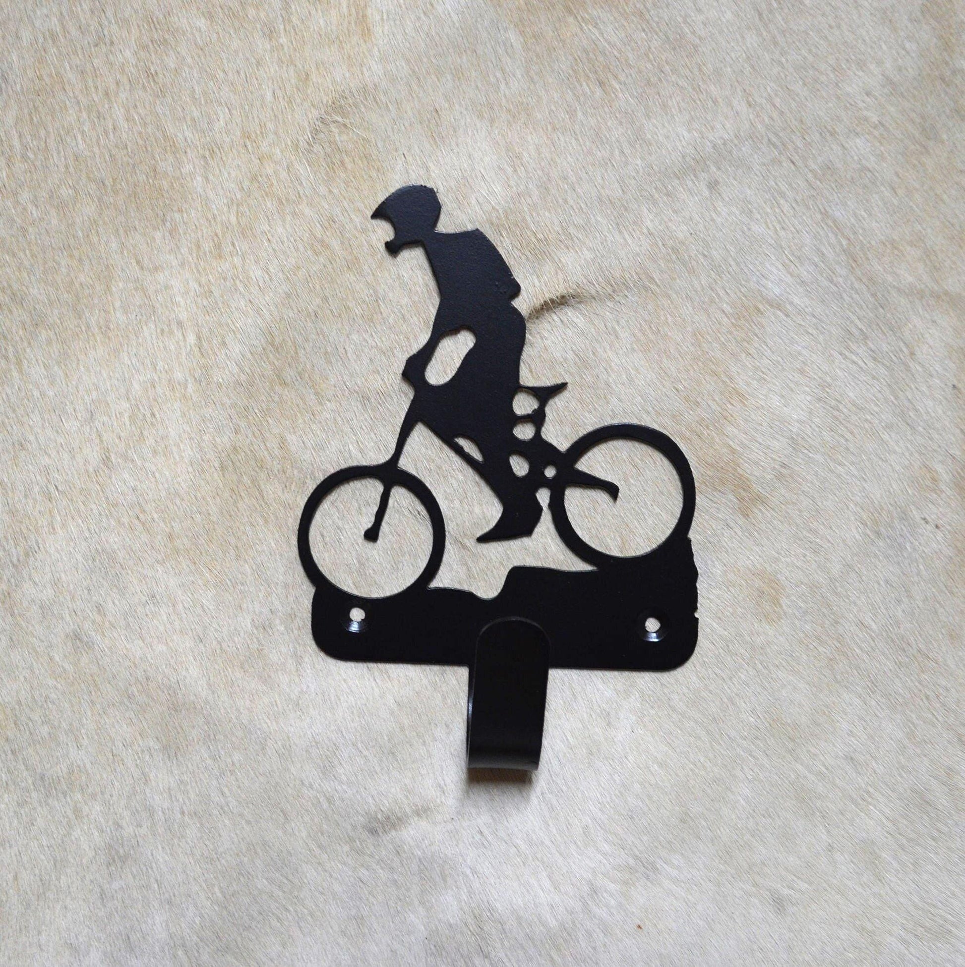 Hook Bike Downhill Wall Hook Wall Art Metal Biker Hook Back Pack Hook Coat Rack Bicycle Towel Hook Gift Nursery Laundry Hook Rustic Bike