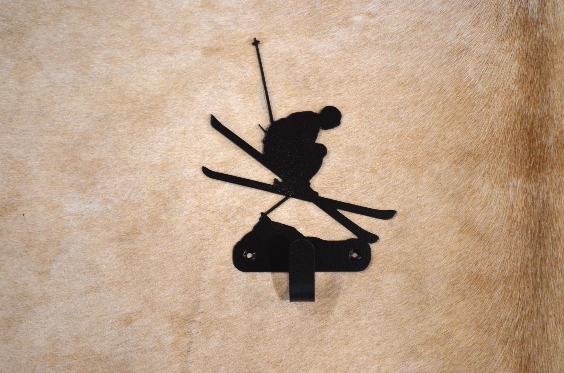 Hook Ski Jump Wall Art Metal Hook Back Pack Coat Rack Ski Hook Towel Hook Gift Nursery Laundry Hook Rustic Mountain Hook Cabin Lodge Hook