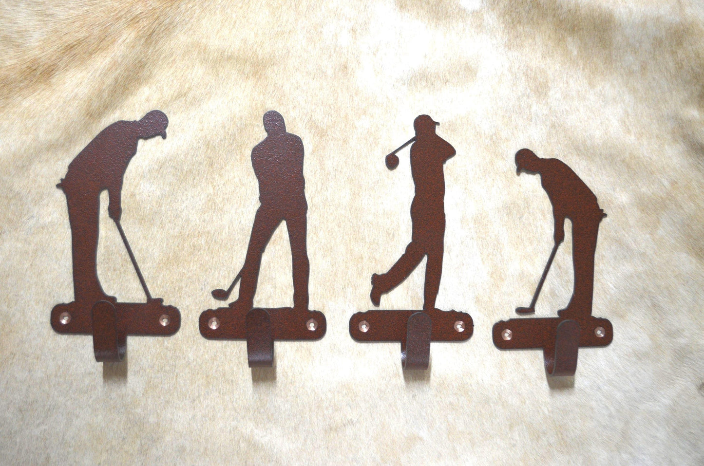 Set of Four Golf Wall Hooks Metal Hooks. Towel Robe Hanger Entryway Laundry Hooks Golfer Gift Fathers Day Gift Christmas Stocking Stuffer