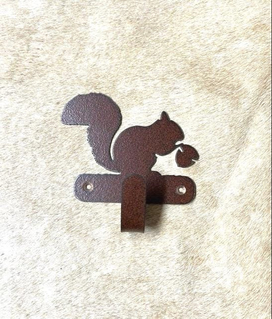 Squirrel Hook Wall Art Metal Squirrel Cute Forest Animal Hook Back Pack Hook Coat Rack Squirrel Towel hook Gift Nursery Laundry Hook Rustic