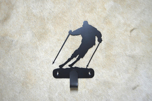 Hook Skiing Wall Art Metal Ski Hook Back Pack Hook Ski Coat Rack Ski Towel Hook Gift Cabin Nursery Hook Ski Laundry Hook Rustic Lodge Gift