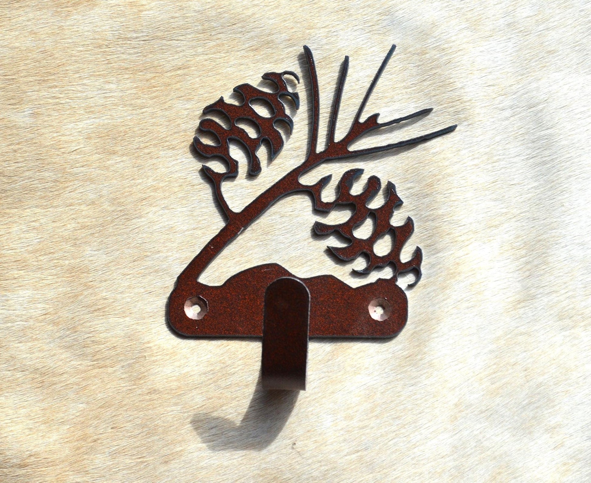 Robe Hook PineCone Wall Hook Cozy Wall Art Metal Lodge Hook Back Pack Hook Coat Rack Cabin Towel Hook Gift Nursery Laundry Hook Rustic House