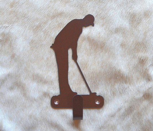 Hook Golfer Wall Art Metal Golf Hook Back Pack Golf Hook Coat Rack Golfer Towel Hook Gift Nursery Golf Laundry Hook Rustic Golf Gift