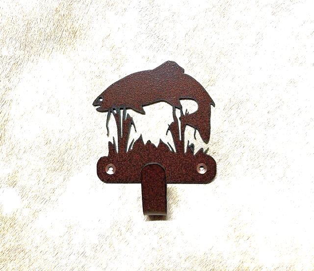 Hook Trout Robe Wall Hook Trout Wall Art Metal Fish Hook Back Pack Hook Coat Rack Fish Towel Hook Trout Gift Nursery Laundry Hook Rustic