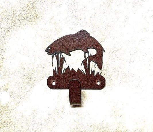 Hook Trout Robe Wall Hook Trout Wall Art Metal Fish Hook Back Pack Hook Coat Rack Fish Towel Hook Trout Gift Nursery Laundry Hook Rustic