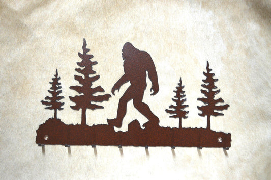 Key Hanger Bigfoot 8 Hook Gift Bigfoot Metal Wall Hook Key Holder Home Decor Rustic Lodge Gift Bigfoot Entry Way Organizer Gift