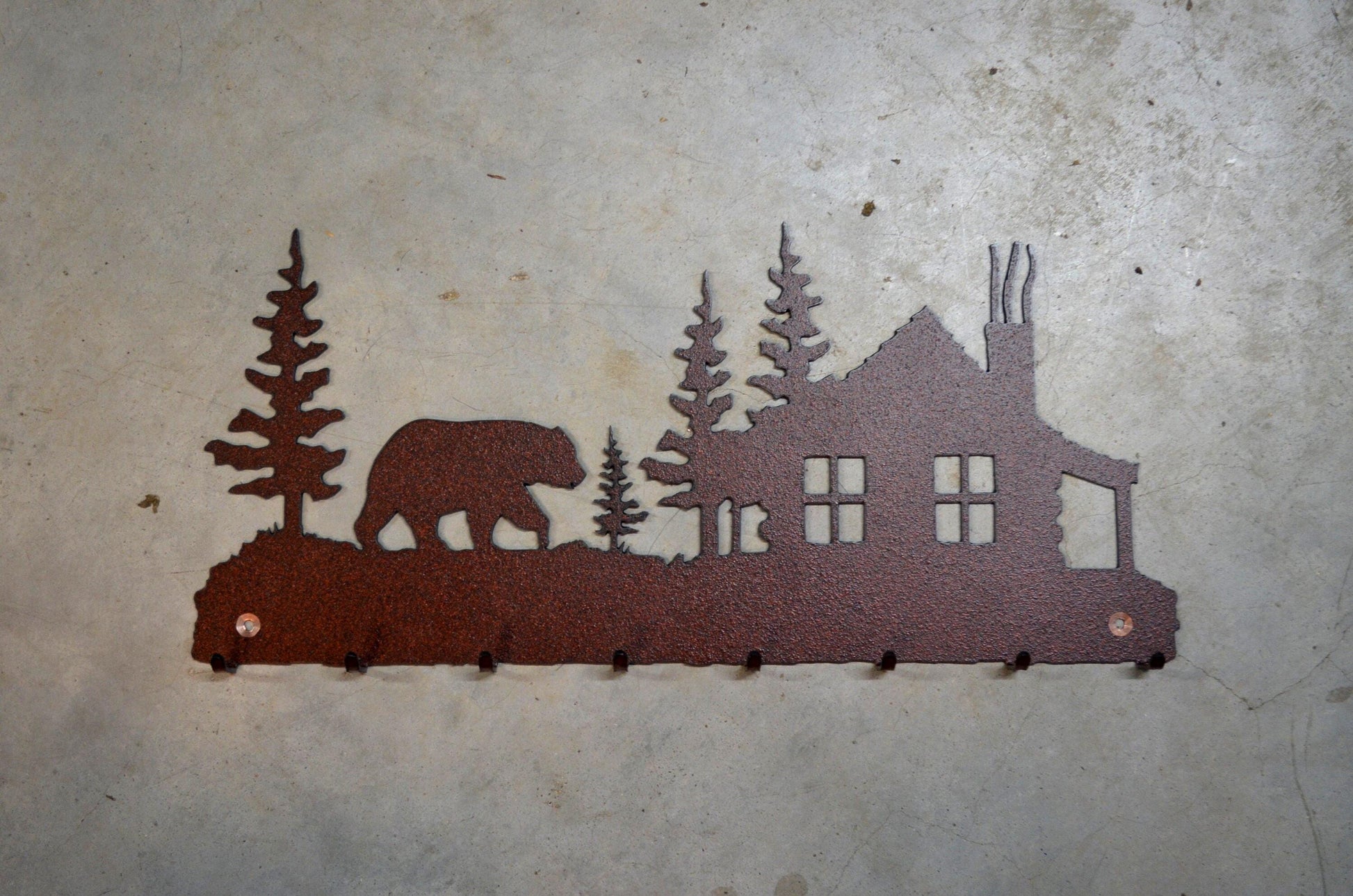 Key Hanger Bear Lodge 8 Hook Bear Metal Wall Hook Gift Key Holder Home Decor Bear Rustic Lodge Gift Entry Way Organizer Bear Cabin Key Hook