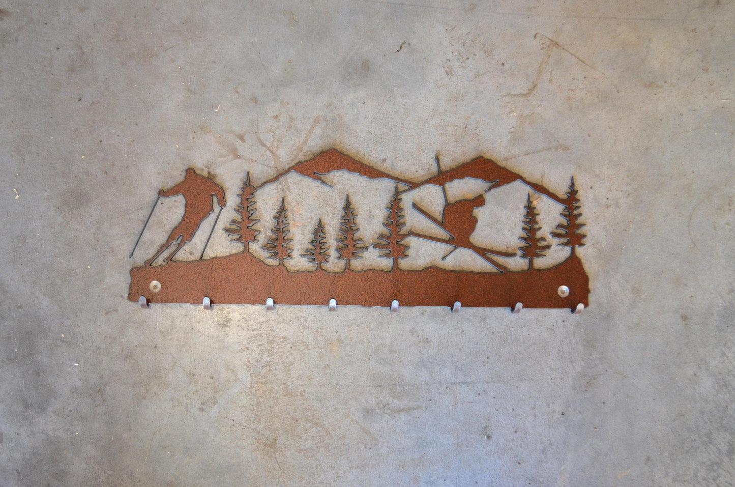 Key Hanger Ski Lodge 8 Hook Ski Metal Wall Hook Gift Key Holder Home Decor Ski Rustic Lodge Gift Entry Way Organizer Ski Cabin Key Hook