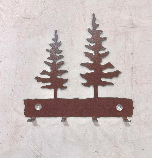 Key Hanger Trees Key Hanger. Metal Wall Hook. Key Holder. Home Decor Gift. Rustic Lodge Accent. Gift Idea. Entry Way Organizer. Pine Cedar.