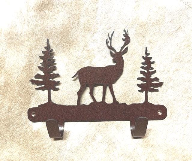 Robe Hook Deer. Rustic Lodge Wall Art. Metal Wall Mounted Hooks. Deer Towel Robe Hanger. Entryway Laundry Hooks. Deer Gift