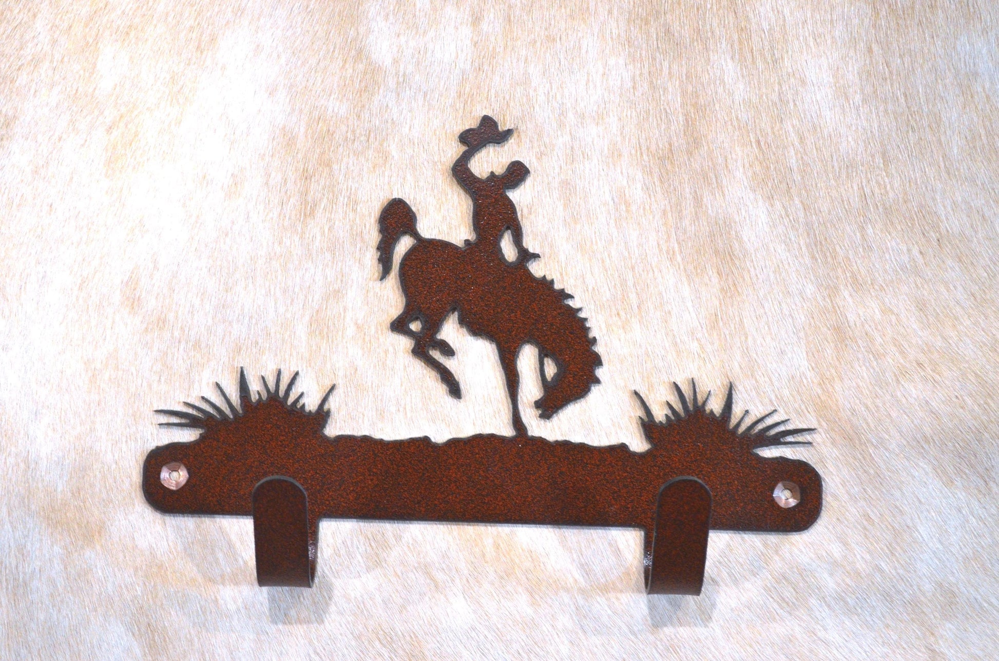 Bucking Bronco Wall Hook. Rustic Lodge Wall Art. Metal Wall Mounted Hooks. Towel Robe Hanger. Entryway Laundry Hooks.