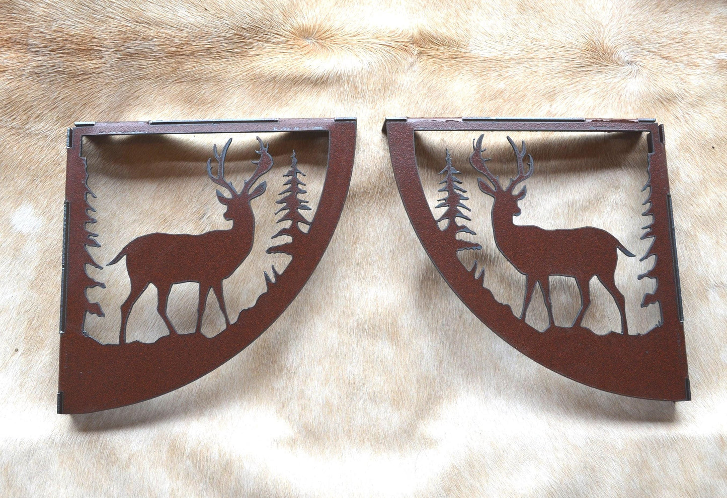 Metal shelf brackets with Deer