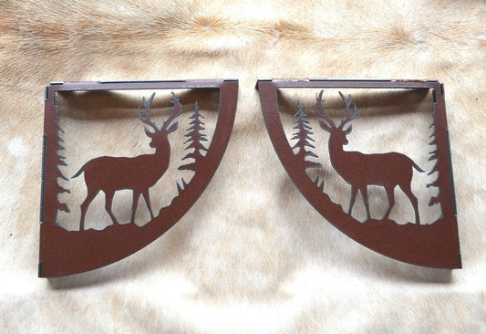 Metal shelf brackets with Deer