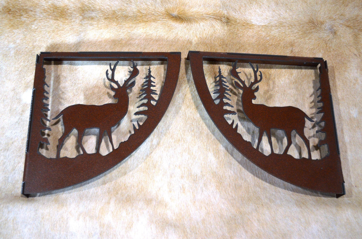 Rustic Deer Shelf Brackets Rustic Cornice Metal Wall Art Deer Lodge Decor Cozy Cabin Lodge Decor Deer Gift