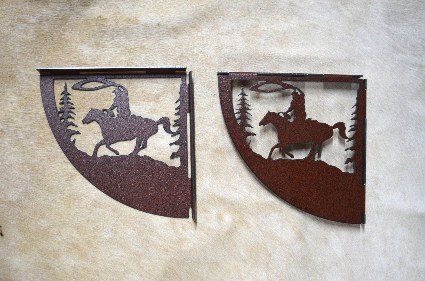 Roper Shelf Brackets Cowboy Metal Art Rodeo Decor Western Gift Nursery Den Cornice Art Cowboy Shelf Decor Ranch Metal Cornice Cowboy Gift
