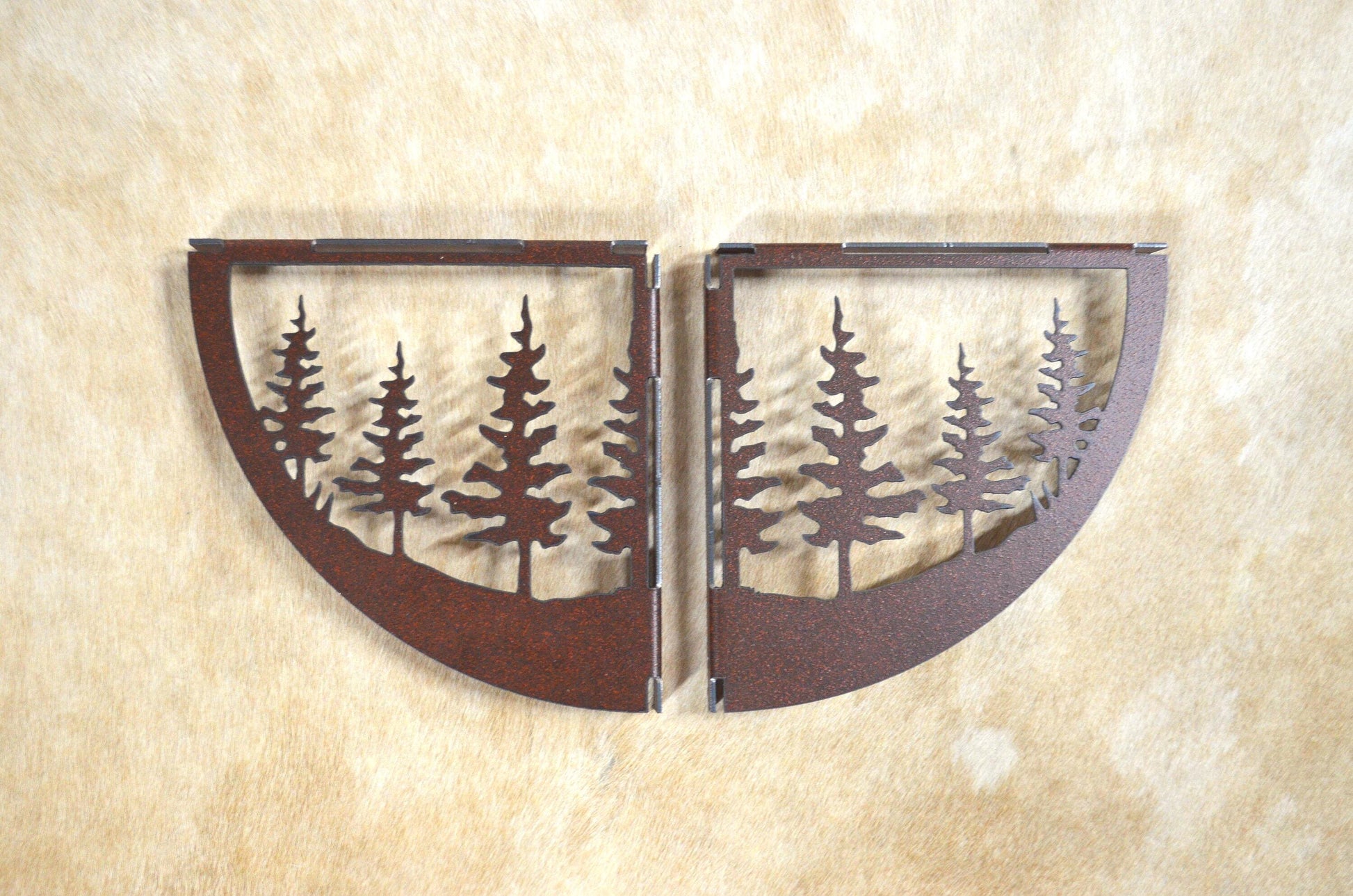 Pine Tree Shelf Brackets Rustic Decor Gift Tree Shelf Brackets Metal Wall Art Rustic Lodge Cornice Cabin Metal Tree Shelf Decor