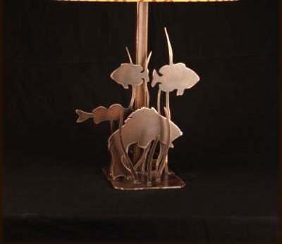 Lamp Rustic Fish Metal table Lamp 20" Tall Bass Crappie Handmade Angler Gift River Decor Lake House Lamp Fisherman Gift Fathers Gift