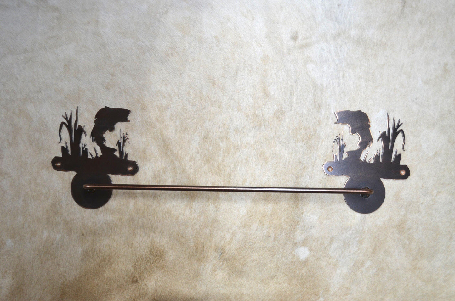 Towel Bar Bass Rustic Fish Towel Bar Cozy Cabin Bath Decor Gift Lakehouse Fish Gift Fisherman Hunters Cabin Gift Rustic Bathroom