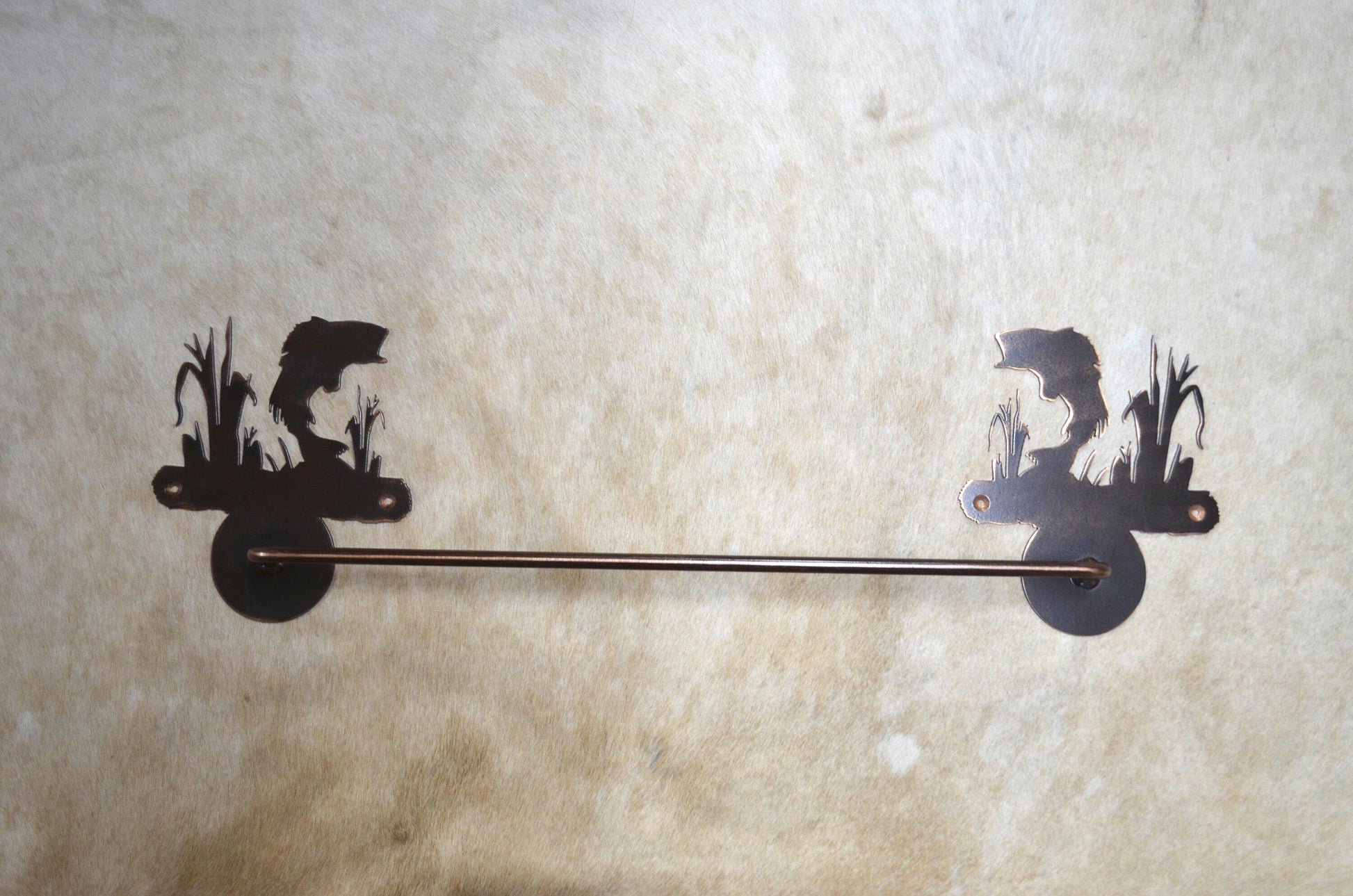 Towel Bar Bass Rustic Fish Towel Bar Cozy Cabin Bath Decor Gift Lakehouse Fish Gift Fisherman Hunters Cabin Gift Rustic Bathroom