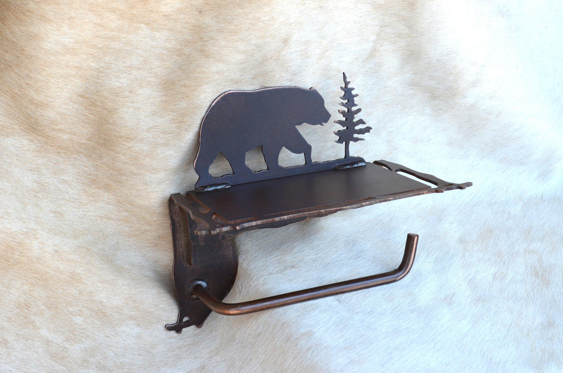 Rustic TP Holder With Shelf Catfish Rustic bathroom fisherman Gift Toilet Paper Holder Shelf for Phone Rustic Decor Gift Handmade