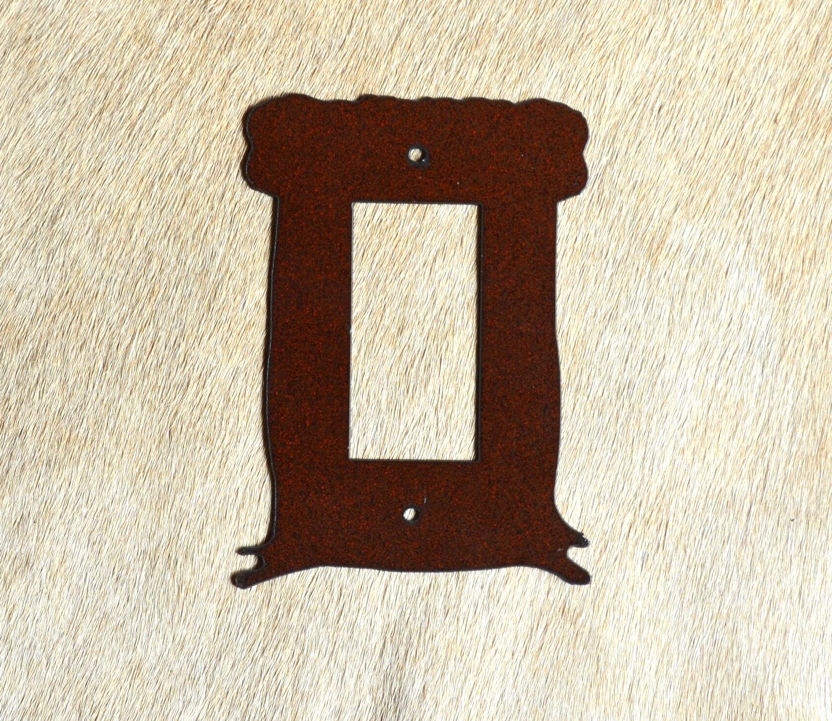 Plain Switch Cover All Configurations Available. Rustic Cabin Accent. GFI Rocker Toggle Plug Outlet Metal Light Switch Cover Plate.