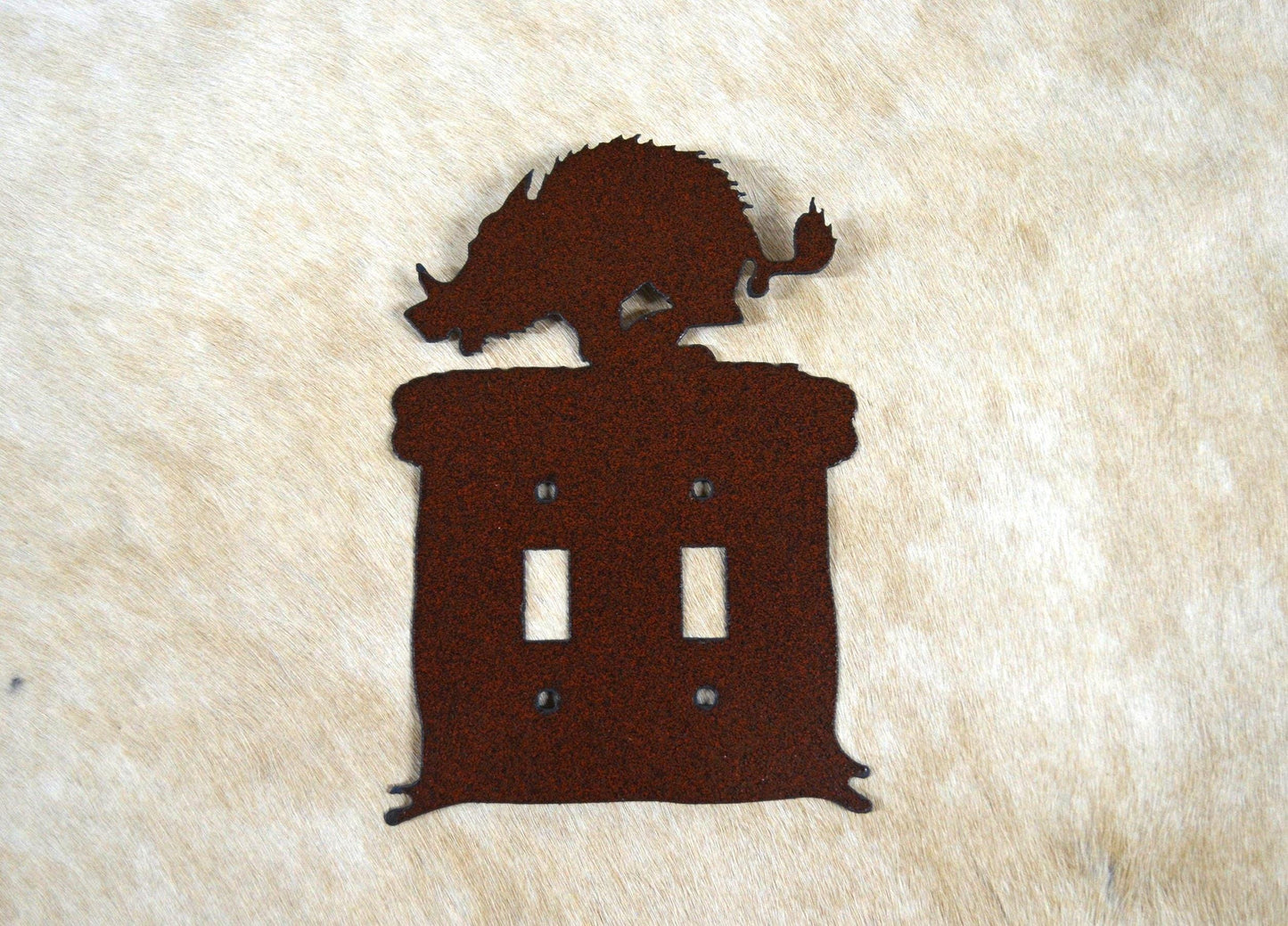 Razorback Switch Plate Cover All Configurations Rustic Home Accent GFI Rocker Toggle Outlet Plug Metal Razorback Gift