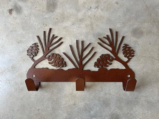 Rustic Wall Hooks Pinecone Robe Hooks Rustic Pinecone Metal Wall Mounted Hooks Towel Robe Hanger Entryway Laundry Hooks Pinecone Gift