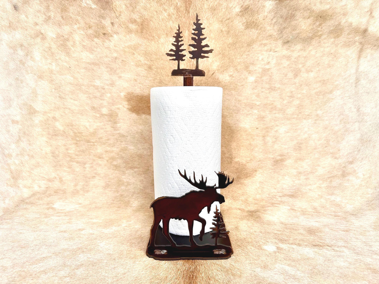 Rustic Moose Paper Towel Holder: Lodge Kitchen Decor