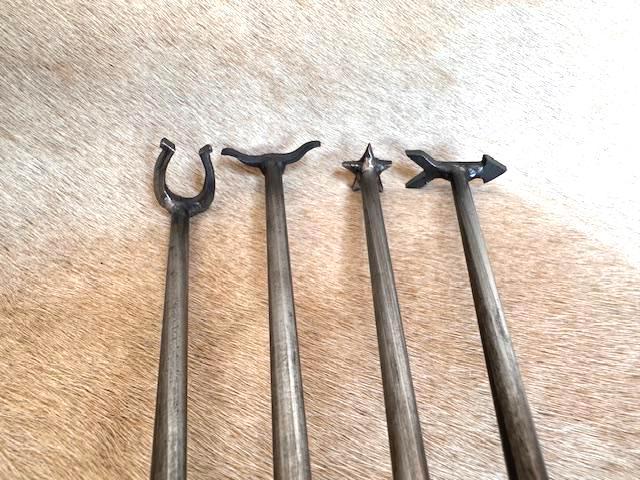 MINI Branding Iron: Handmade Metal Brand for Leather, Wood, and Steak Sizes in description below, Hat Brands, Small Stamp brands