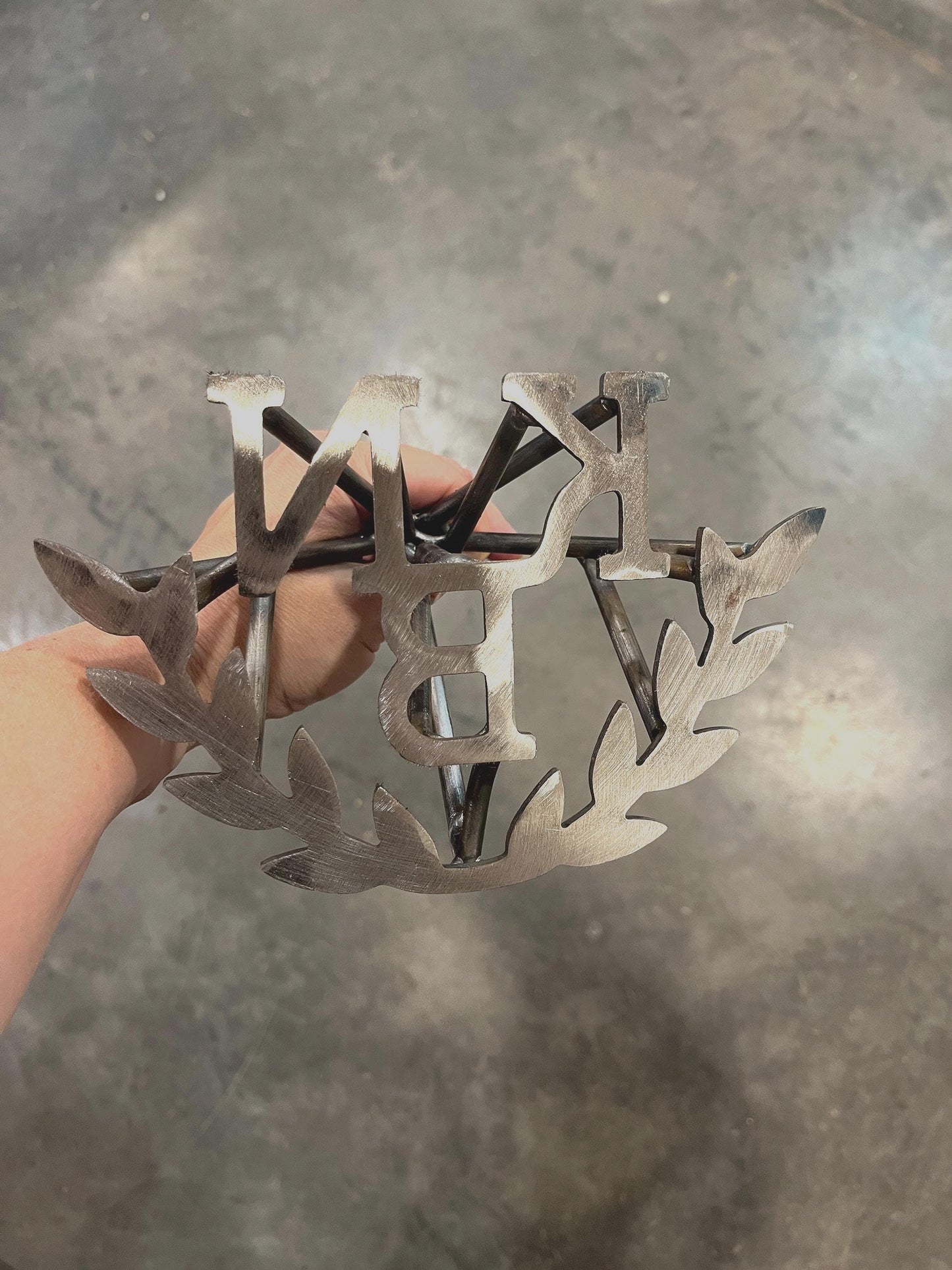 Custom Branding Iron: Laurel Leaf Wreath, Personalized Initials for Wedding Unity Ceremony