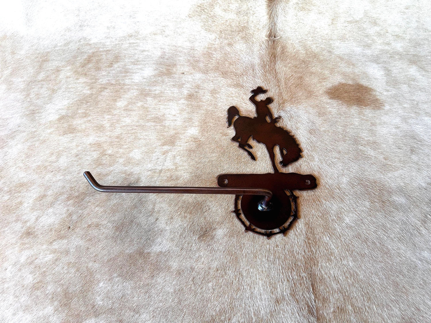 Bucking Bronco Hand Towel Bar: Rustic Cowboy Bathroom Decor
