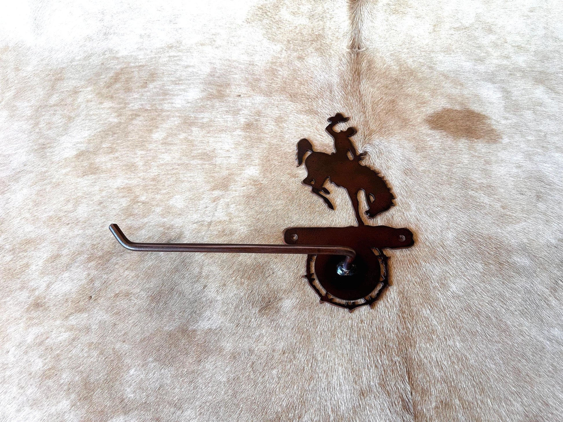 Bucking Bronco Hand Towel Bar: Rustic Cowboy Bathroom Decor