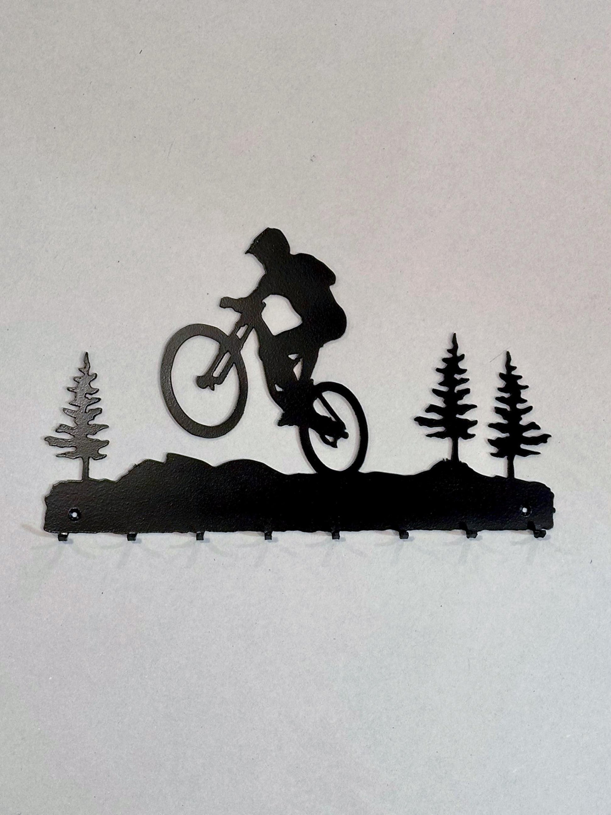 Metal Bicycle Key Hanger: Mountain Bike Home Decor - 4 or 8 Hooks
