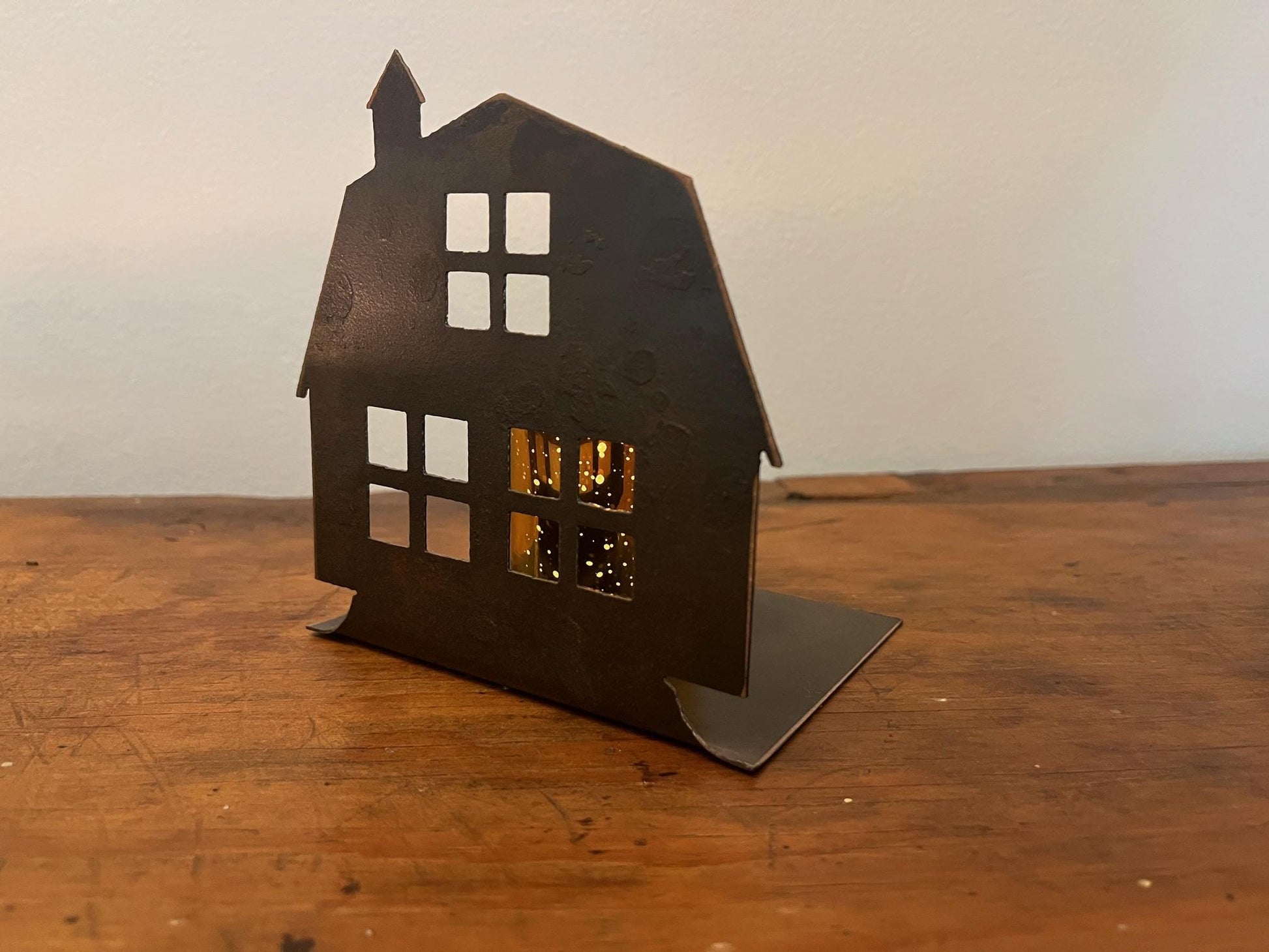Christmas Village Metal Holiday Decor. Christmas Table Decor. 9" Tall, Candles Not Included. Can be Purchased Individually or as a Set