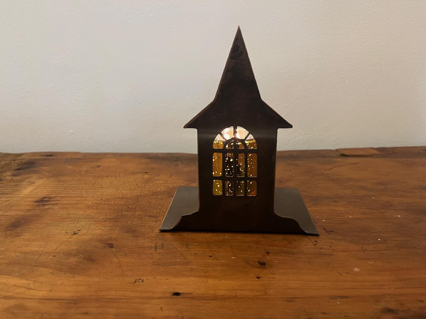 Christmas Village Metal Holiday Decor. Christmas Table Decor. 9" Tall, Candles Not Included. Can be Purchased Individually or as a Set