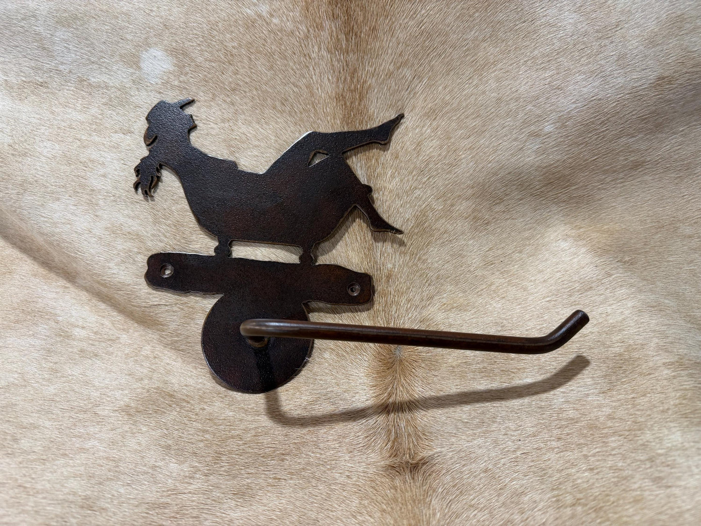 Handmade Bathing Cowgirl Bathroom Hardware Set: Towel Bar, Towel Ring, TP Holder. Cowgirl in Bathtub Metal Decor