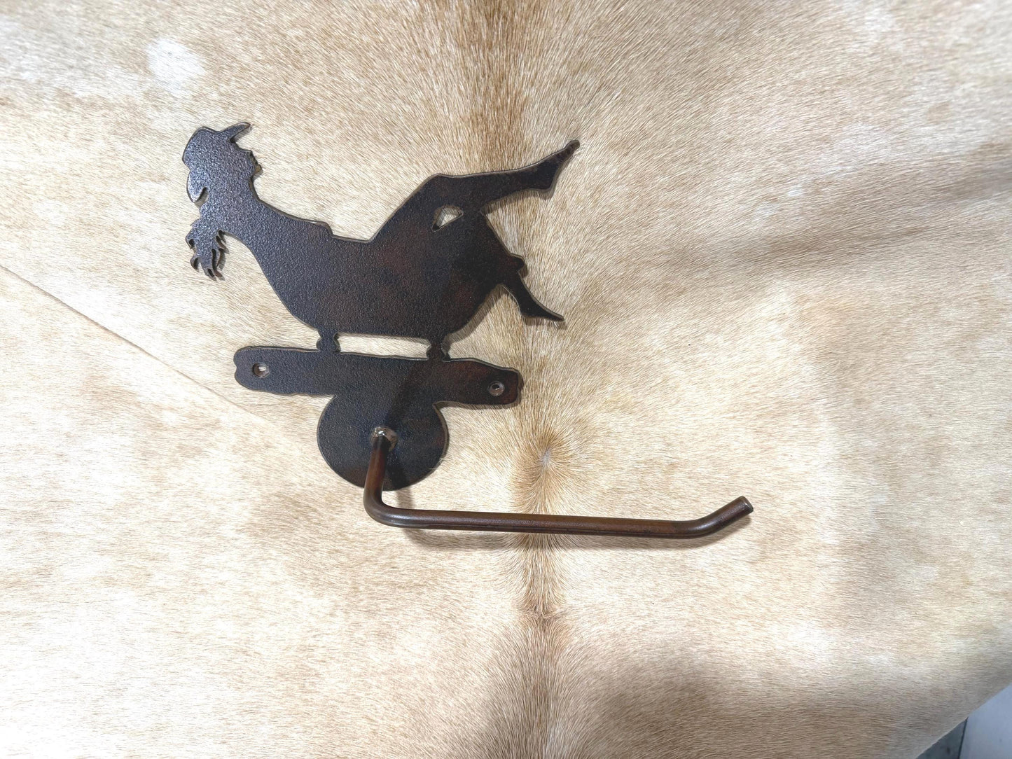 Handmade Bathing Cowgirl Bathroom Hardware Set: Towel Bar, Towel Ring, TP Holder. Cowgirl in Bathtub Metal Decor