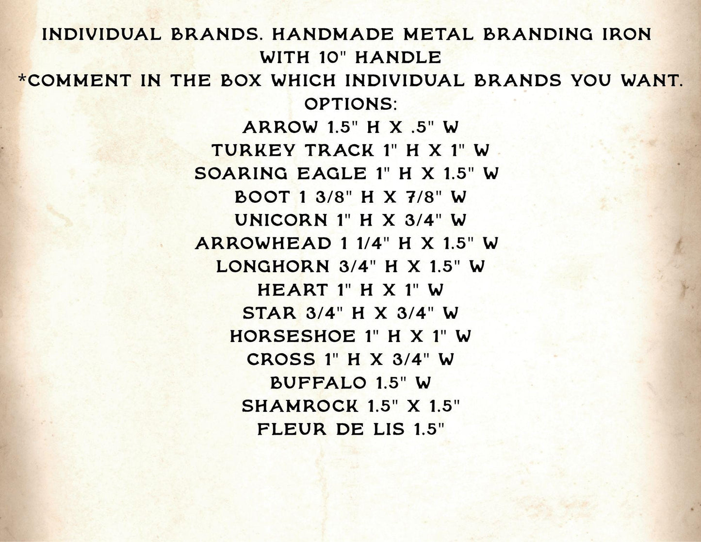 MINI Branding Iron: Handmade Metal Brand for Leather, Wood, and Steak Sizes in description below, Hat Brands, Small Stamp brands