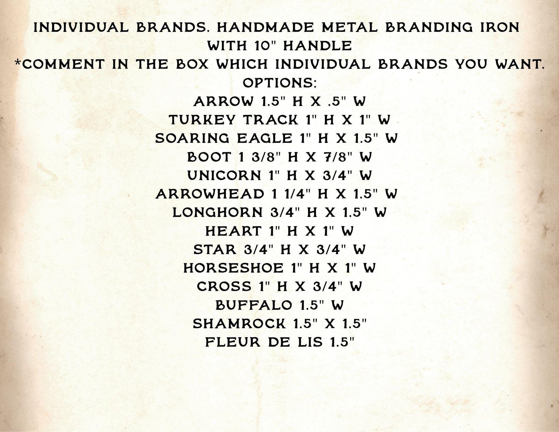 MINI Branding Iron: Handmade Metal Brand for Leather, Wood, and Steak Sizes in description below, Hat Brands, Small Stamp brands