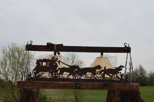 Chandelier StageCoach Rectangle Light Western Sheepskin Shades Chuck Wagon Chandelier Western Horse Light Barn Wood Frame Handmade Light