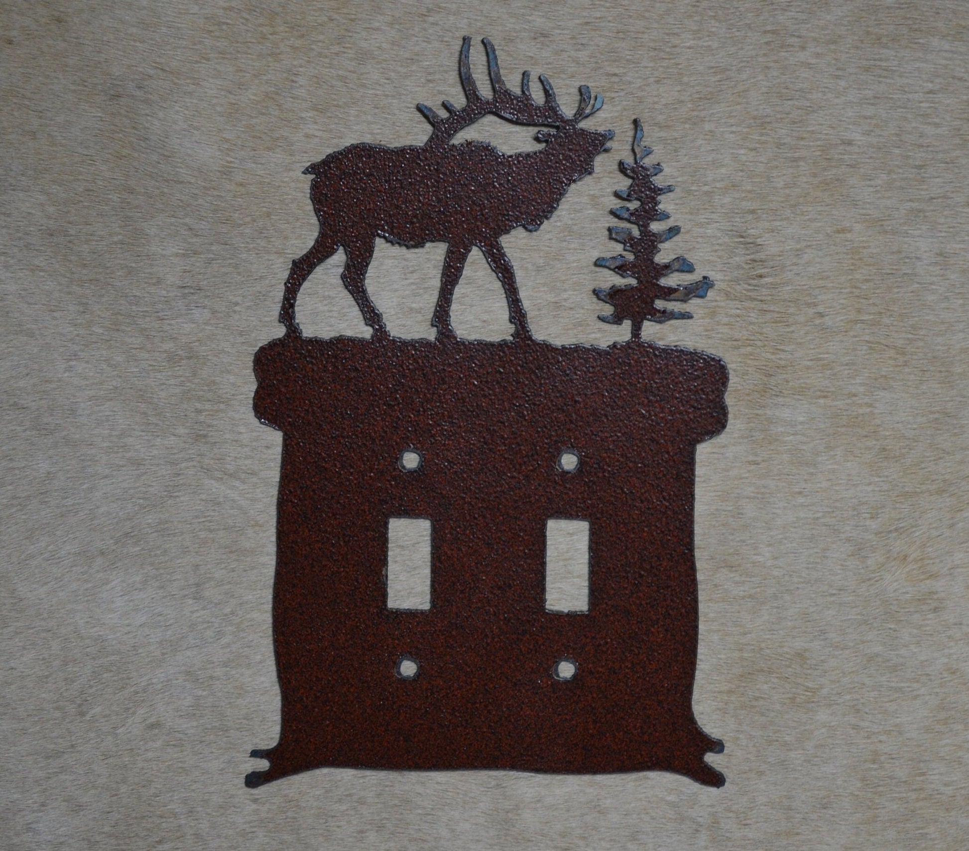 Rustic Elk Switch Cover All Configurations Available. Plug Outlet Gfi Rocker Toggle Wall Plate.