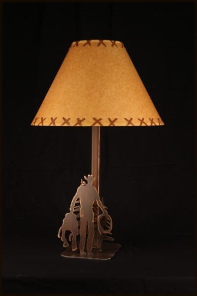 Lamp Rustic Cowboy Saddle Decor Western Light Metal Table Lamp. 20" Tall Ranch Cabin Decor Cowboy Nursery Light Cowboy Gift