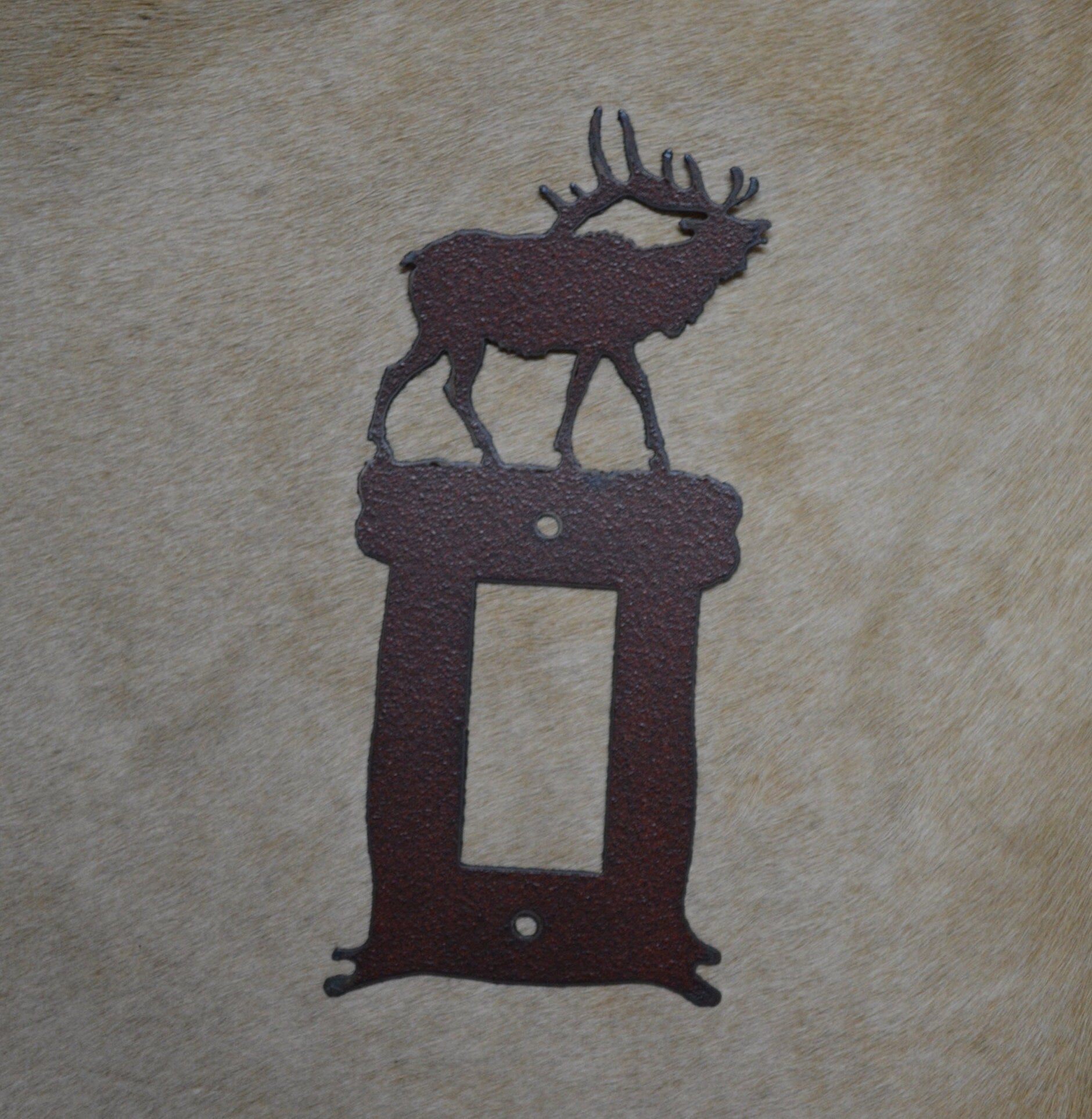 Rustic Elk Switch Cover All Configurations Available. Plug Outlet Gfi Rocker Toggle Wall Plate.