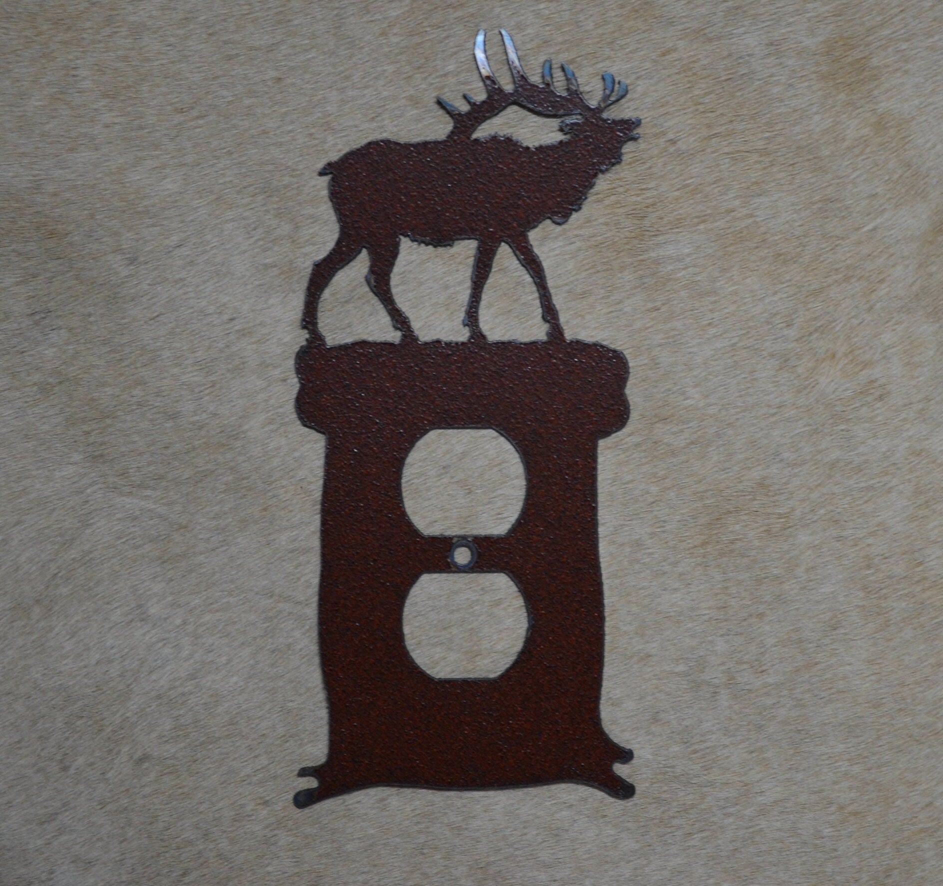 Rustic Elk Switch Cover All Configurations Available. Plug Outlet Gfi Rocker Toggle Wall Plate.